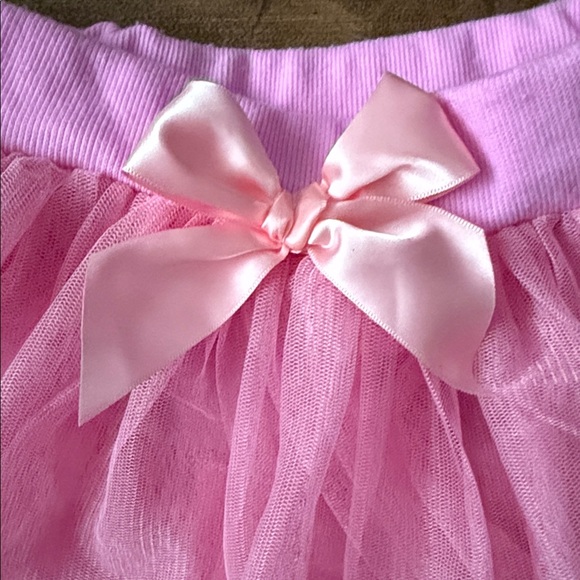 Pink Layered Tulle Skirt with Bow - Picture 3 of 5